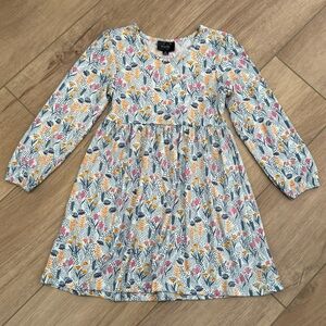 Floral Long-Sleeve Kids Dress Size 4t